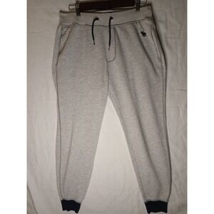 Small Abercrombie & Fitch Sweatpants. Gray With Navy Ankle Cuffs And Navy Logo.